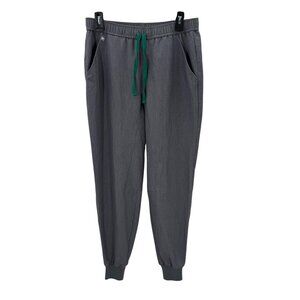 Figs Technical Collection Grey Jogger Scrub Pants Womens M Elastic Waist
